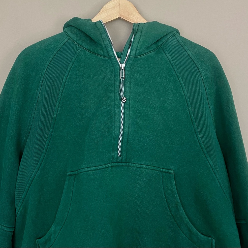 {Lululemon} Scuba Oversized Half-Zip Hoodie Sweatshirt in Green - Womens M/L - Picture 2 of 8